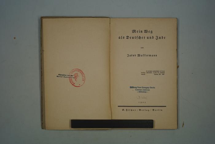 B Was : Mein Weg als Deutscher und Jude. (1922)