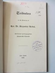 F Koh : Tributes to the Memory of Rev. Dr. Alexander Kohut (1894)