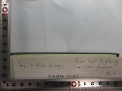 - (Schultz, W.), Von Hand: -; 'Paris, J. 7/XII.39. XVIY 
Herrn Prof. W. Schultz
mit besten Grüßen 
Hut.'. 