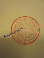 - (Kaiserlich Japanisches General-Konsulat Hamburg), Stempel; 'Kaiserlich Japanisches General-Konsulat Hamburg'. 