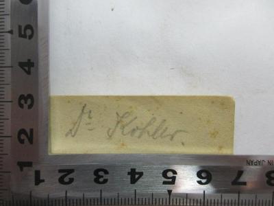 - (Kohler), Von Hand: Name; 'Dr. Kohler'. ;6 K 116 &lt;2&gt; - 3 : Ausgewählte Tragödien des Euripides : drittes Bändchen: Medea (1886)