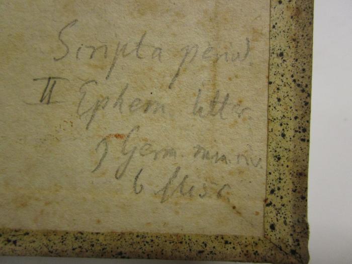  Für aeltere Litteratur und neuere Lectüre : Quartal-Schrift (1784);- (unbekannt), Von Hand: Annotation. 
