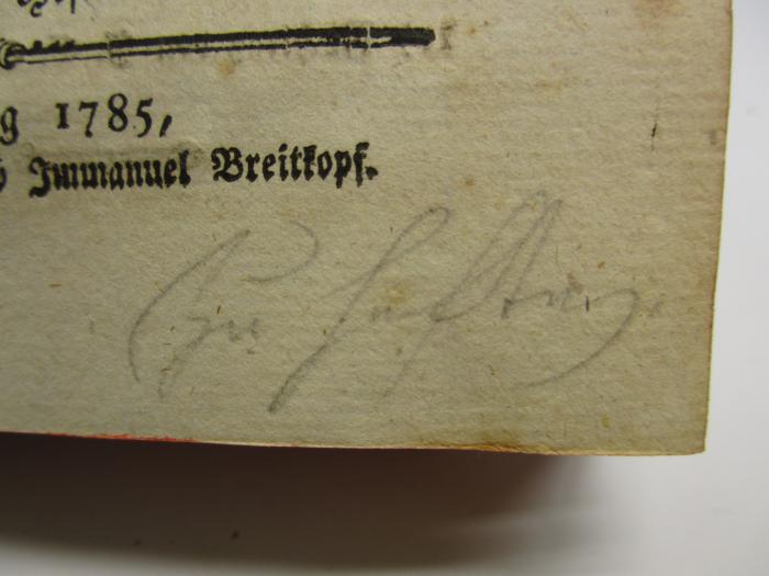  Für aeltere Litteratur und neuere Lectüre : Quartal-Schrift (1785);- (unbekannt), Von Hand: Buchbinder, Notiz; 'zu heften'. 