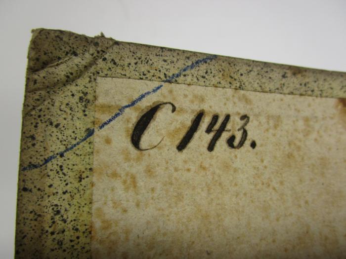  Für aeltere Litteratur und neuere Lectüre : Quartal-Schrift (1785);- (unbekannt), Von Hand: Signatur; 'C 143.'. 