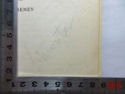 - (Schweitzer, Ilse), Von Hand: Name; 'Schweitzer'. ;4 D 508 - 1 : Handwörterbuch der Betriebswirtschaft : 1. von der AA - Bremen (1926)