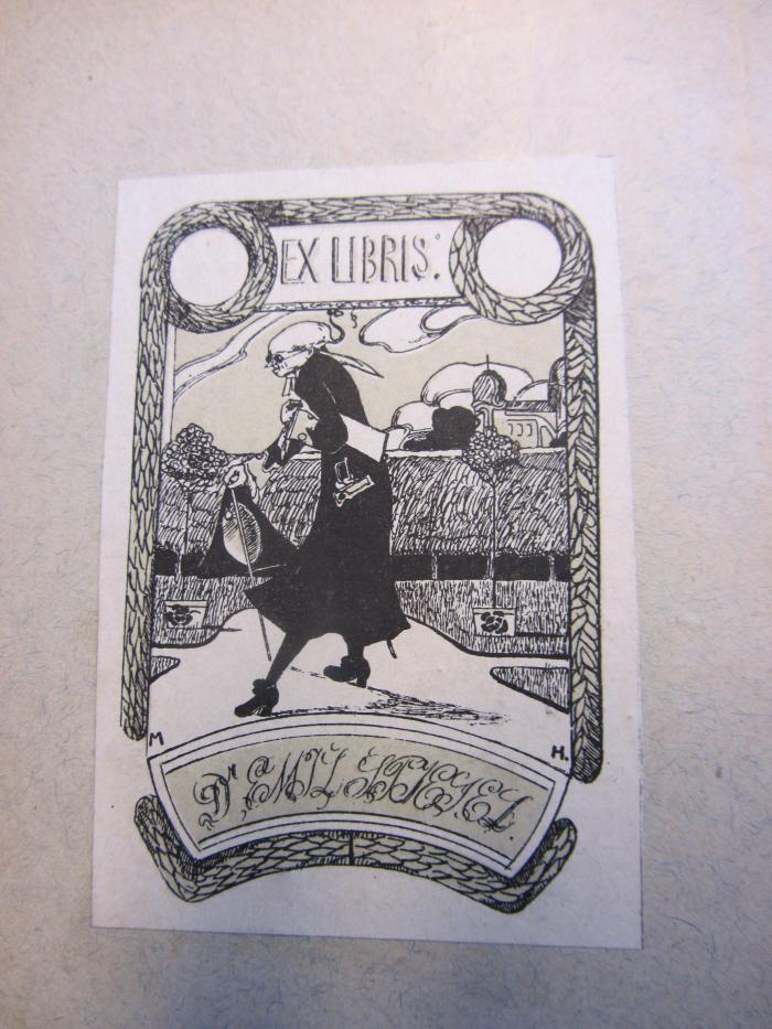 - (Spiegel, Emil), Etikett: Exlibris, Name; 'Ex Libris
Dr. Emil Spiegel'.  (Prototyp)