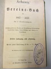 Z Ach 3: Achawa Vereins-Buch für 1867 - 5627 (1867)