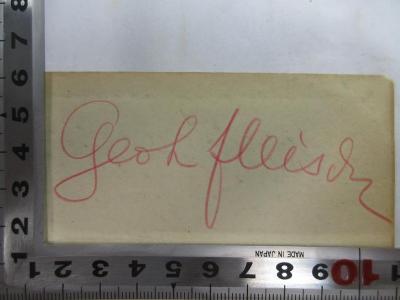 - (Geohfleisch), Von Hand: Autogramm; 'Geohfleisch'. 