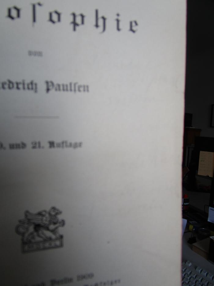 VIII 921 2. Ex.: Einleitung in die Philosophie (1909);G46 / 3693 (Reifenberg, Adele), Von Hand: -. 