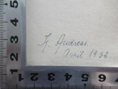 - (Andreas, K.), Von Hand: Autogramm, Datum; 'K. Andreas
April 1932.'. 