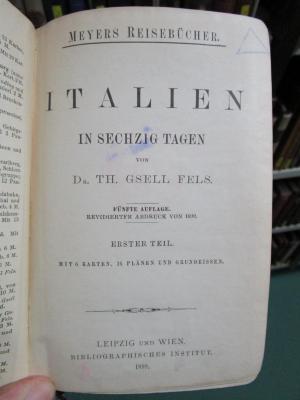 II 10294 e 1.2: Italien in sechzig Tagen (1899)