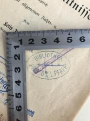 - (Pfaff, L.), Stempel: Berufsangabe/Titel/Branche, Name; 'Bibliothek des Prof. Dr. L. Pfaff'. 