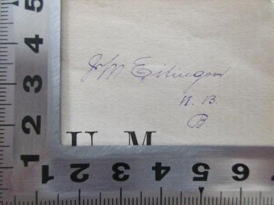 - (Eitingon, Max;unbekannt), Von Hand: Autogramm, Initiale; 'Dr. M. Eitingon
N. B.
B.'. 