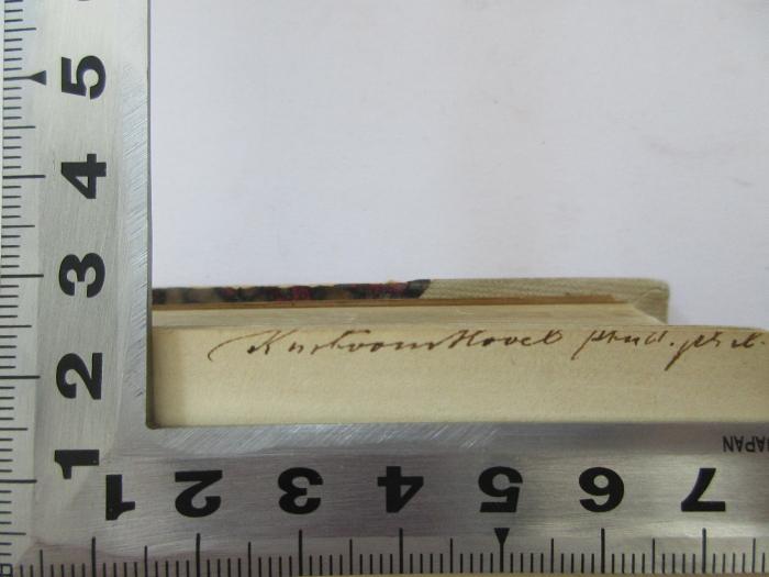 - (Havel, Kurt von), Von Hand: Notiz; 'Kurt von Havel stud. phil.'. 