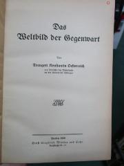 VIII 2548: Das Weltbild der Gegenwart (1920)