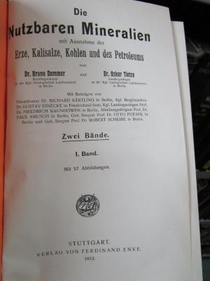 X 2798 1 3. Ex.: Die Nutzbaren Mineralien mit Ausnahme der Erze, Kalisalze, Kohlen und des Petroleums (1913)