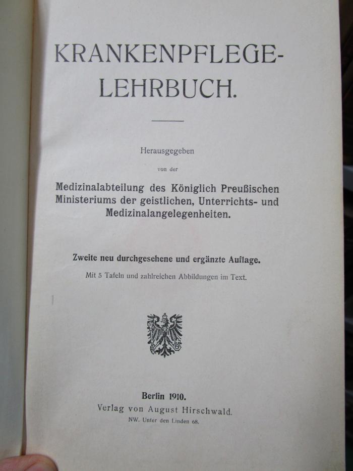 X 6238 b: Krankenpflege-Lehrbuch (1910)