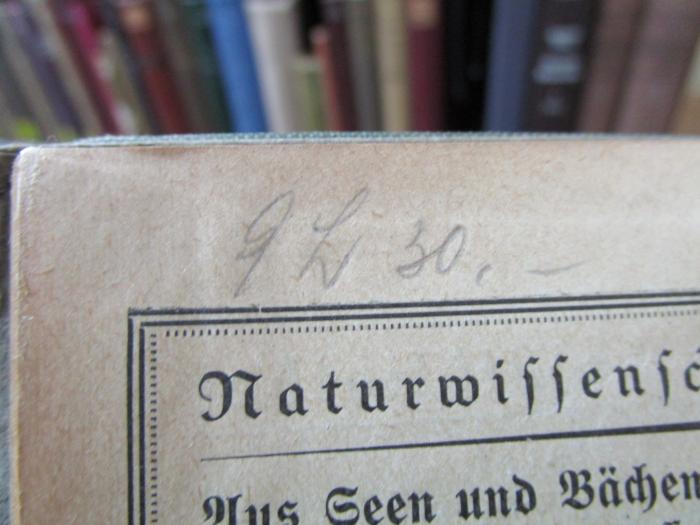X 3258 ab: Die verbreitetsten Pflanzen Deutschlands (1922);- (unbekannt), Von Hand: Preis; '9L 30.-'. 