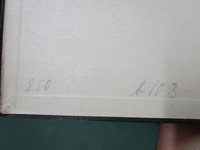 X 6238 b: Krankenpflege-Lehrbuch (1910);- (unbekannt), Von Hand: Preis; '2.50'. ;- (unbekannt), Von Hand: Nummer; 'b 10 B'. 