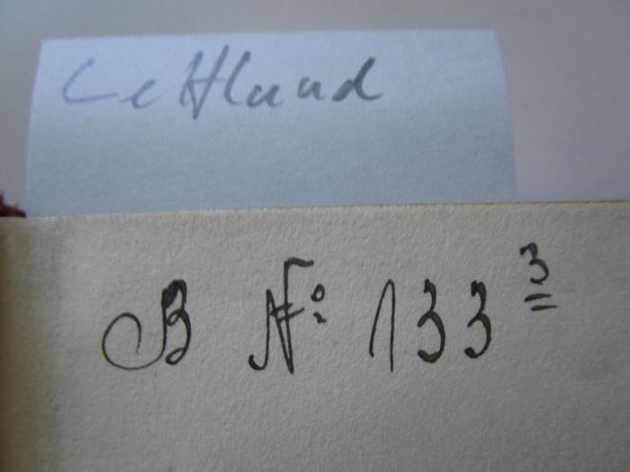 Ar 6 3, 2. Ex. : Locarno (1924 - 1926) ([1930]);G46 / 1475 (Lettland. Gesandtschaft (Deutsches Reich)), Von Hand: Nummer, Signatur; 'B No 133,3'. 