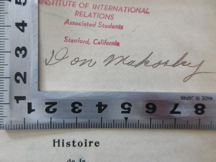 -, Von Hand: Autogramm; 'Don Makorley[?]'