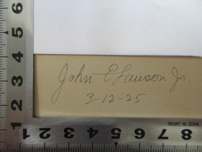 -, Von Hand: Autogramm, Datum; 'John E[s]ausen Jr.
3-12-25'