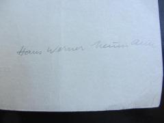 - (Neumann, Hans Werner), Von Hand: Name; 'Hans Werner Neumann'. 