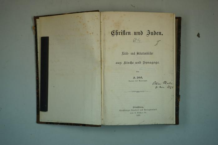 D 51 35: Christen und Juden. Licht- und Schattenbilder aus Kirche und Synagoge. (1892)