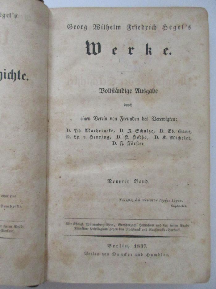 1 G 346<a>-9 : Vorlesungen über die Philosophie der Geschichte (1837)</a>