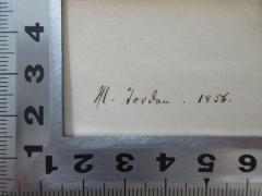 - (Jordan, M.), Von Hand: Autogramm, Datum; '[M]. Jordan. 1856.'. 