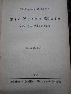 III 23889 dhd: Die Biene Maja und ihre Abenteuer (1922)