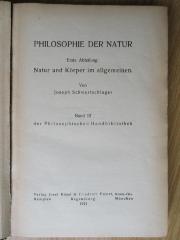 CC 6200 S415 : Philosophie der Natur. 1 +2 (1921)