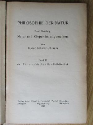 CC 6200 S415 : Philosophie der Natur. 1 +2 (1921)