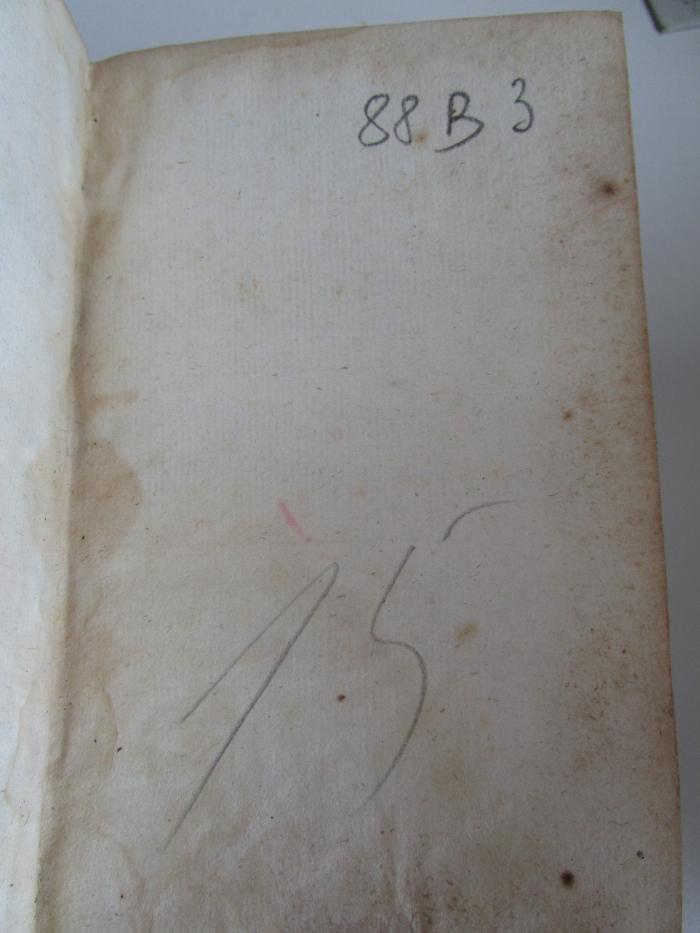  Actes et mémoires des négociations de la Paix de Ryswick (1725);- (unbekannt), Von Hand: Signatur; '88 B 3'. 