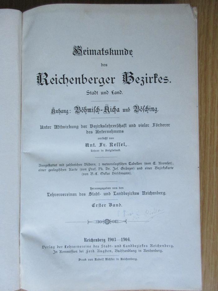 18/79/13614(6)-1-2 : Heimatkunde des Reichenberger Bezirkes : Stadt und Land, Bd. 1-2 (1903-1905)