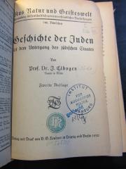 G Elb VII : Geschichte der Juden seit dem Untergang des jüdischen Staates (1920)