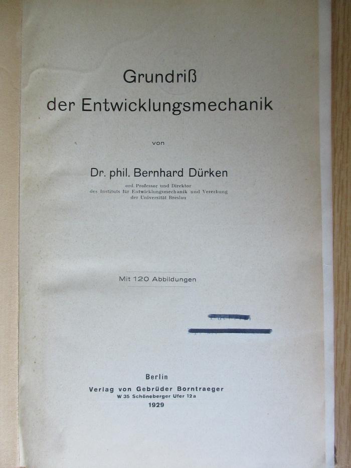 14/79/13478(0) : Grundriß der Entwicklungsmechanik (1929)