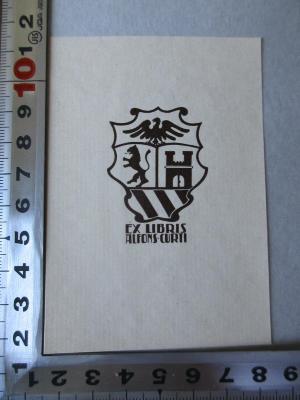 18/79/13426 : Antibolschewistisches Vade-Mecum : Organisation und Aktivität der Kommunistischen Internationale (1939);- (Curti, Alfons), Etikett: Exlibris; 'Ex libris Alfons Curti'. 