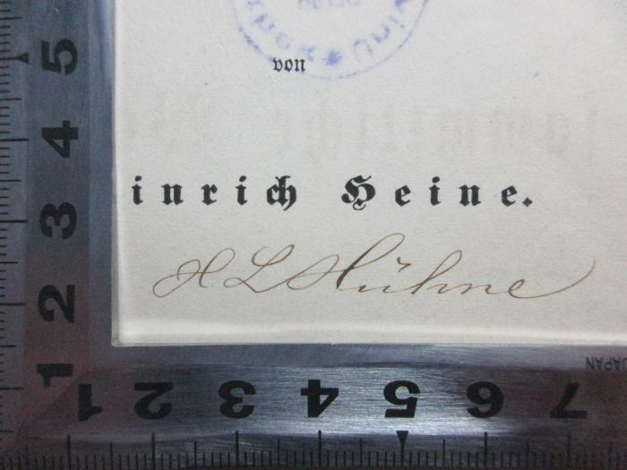 -, Von Hand: Autogramm; 'H. L. Kühne[?]'