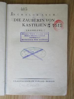 18/79/13442(9) : Die Zauberin von Kastilien : Erzählung (1926)