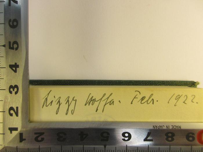 -, Von Hand: Autogramm, Datum; 'Lizzy [?]. Febr. 1922.'