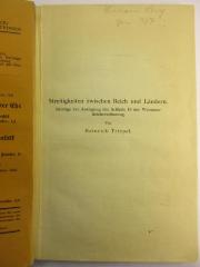5 W 1289 : Streitigkeiten zwischen Reich und Ländern : Beiträge zur Auslegung des Artikels 19 der Weimarer Reichsverfassung (1923)