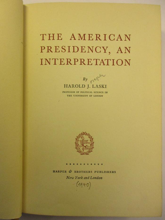 4 C 228<a> : The American presidency : an interpretation (1940)</a>