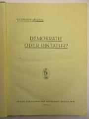 2 C 374 : Demokratie oder Diktatur? (1926)