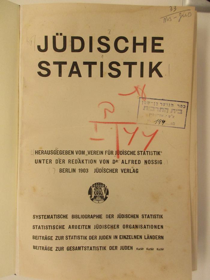 14/79/13450(9) : Jüdische Statistik (1903)