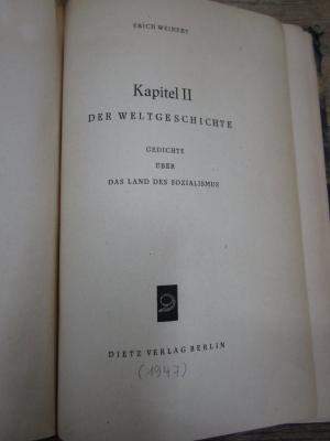 Cm 7399: Kapitel II der Weltgeschichte : Gedichte über das Land des Sozialismus ([1947])