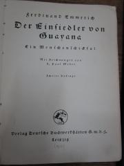 Cm 5962 b: Der Einsiedler von Guayana : ein Menschenschicksal ([1928])