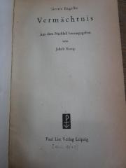 Cm 2414 ae: Vermächtnis (um 1940)