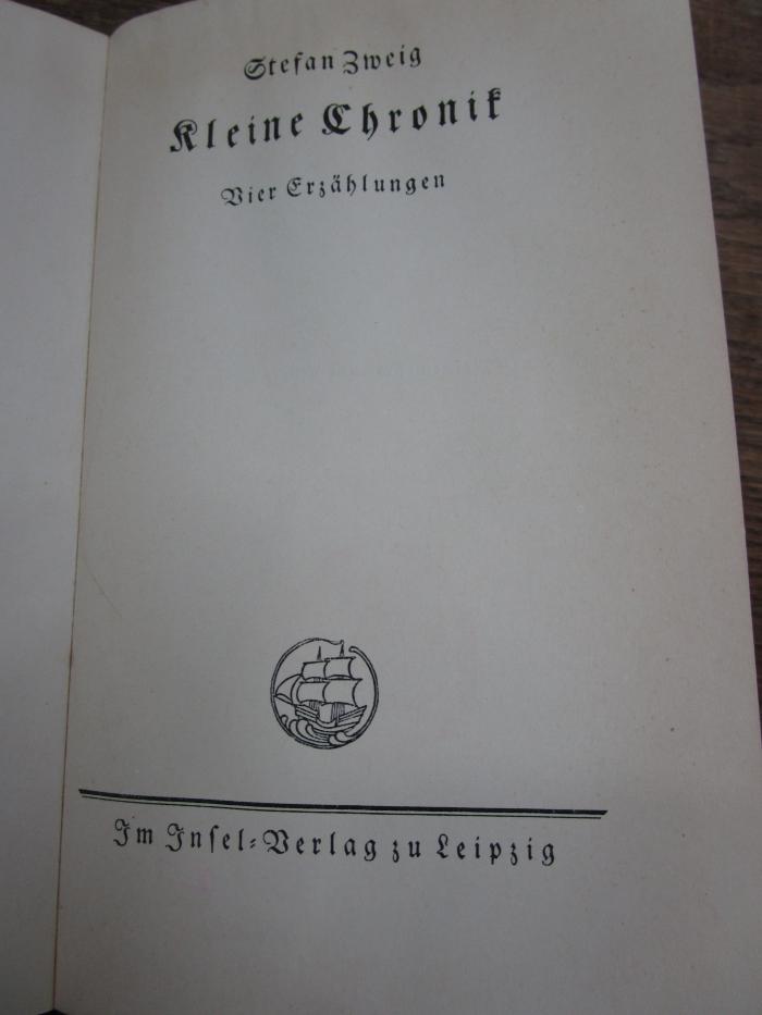 Cm 5887 4. Ex.: Kleine Chronik : Vier Erzählungen (o.J.)