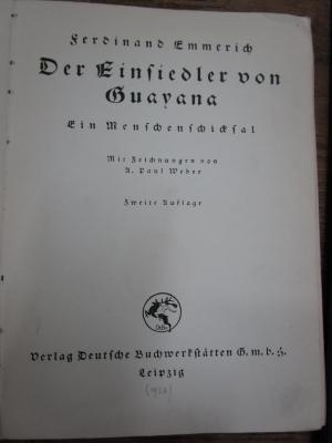 Cm 5962 b: Der Einsiedler von Guayana : ein Menschenschicksal ([1928])